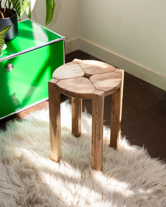 SPALTED BEECH HOLLOW STOOL