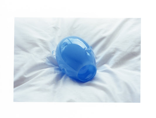 BLUE & CLEAR BOBBLE VASE